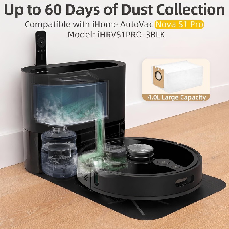 HUIZHEN 10 Pack Dust Bgas for iHome AutoVac Nova S1