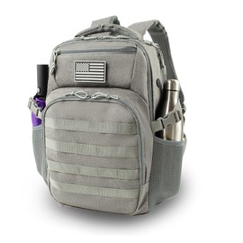 RooPoke 30L Military Travel Laptop Backpack 17-inch Backpack For Women Business Carry On Flight Approved Small Grey Backpack Bug Out Bag Work Gym Weekend Bag Men's Assault Bags Back Pack