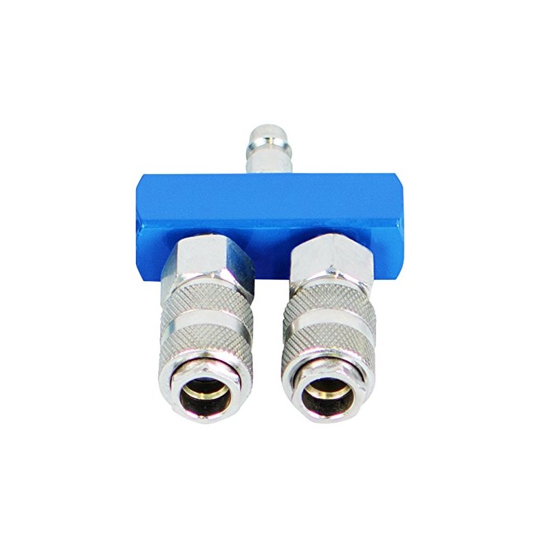 Scheppach Pneumatic Quick Couplings Set, 2 Way, 1 Piece, Blue/Silver,