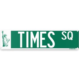 Times Square New York City Theme Street Sign 16" x 4" Tin Wall Decor Big Apple Garage Home Bar Decoration (TimesSqStreet)
