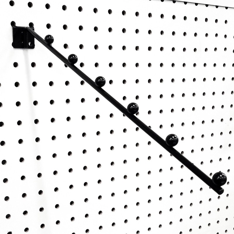 14" L Pegboard 6 Ball Waterfall Faceout Hook, Black -