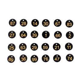 100 Round Numbered Labels for Beehive Signs, Labelling Labels, Plastic Labels with Holes, Accessories for Farm Beekeeping (Black)