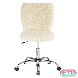 Urban Lifestyle Faux Fur Task Chair, White Shepra