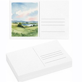 75 Sheets Watercolor Postcards 4x6 Inch, 140 lb/300 GSM Cotton Blank Postcards Watercolor Paper Cards for Art Supplies Art Painting, DIY, Creative Thank Notes, Mailing, Painting Gift Cards