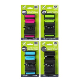 Lets Travel Luggage Strap With Combination Lock Travel Outdoors Bag Security Travel Accessory (2 PCS SET)