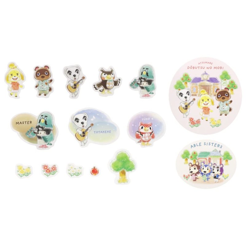 Sunstar Stationery Atsume Animal Crossing Seal with Paper Bag Pink
