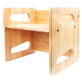 Montessori Weaning Table and Chair (15 inch) - Solid Wooden Toddler Chair/Table - Cube Chair for Toddlers - Hardwood - Kids Montessori Furniture