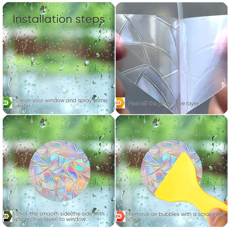 Tiz Tlloz 猫 バタフライ 衝突防止 ウィンドウクリング - ガラスアラートプリズムデカール - 鳥の衝突防止