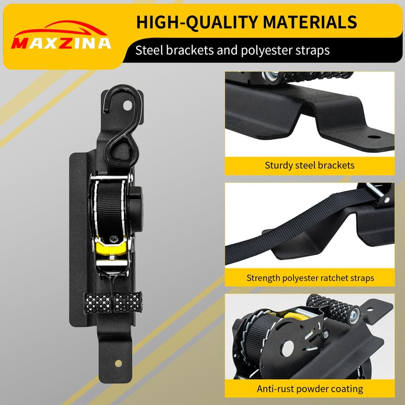 Maxzina Retractable Ratchet Straps Compatible with 2020-2025 Jeep Gladiator Retracting