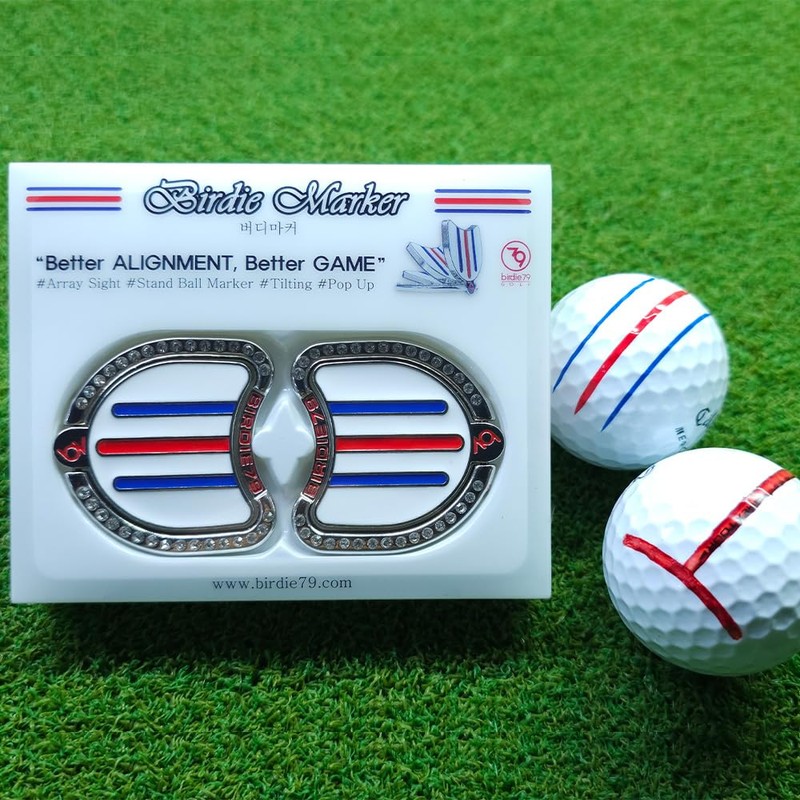BIRDIE79 Birdie Marker - Golf Ball Alignment Tool (2 Piece),