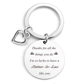 WRNZL Mother In Law Christmas Gifts, Mother In Law Gifts, Mother In Law Mothers Day Gifts, Stocking Fillers Mother In Law Keyring, Mother In Law Birthday Gifts, Gifts for Mother In Law