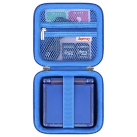 Supmay Hard Carrying Case for RG35XXSP Retro Handheld Game Console, Retro Game Travel Storage Holder with Mesh Bag for SD Card, USB Charging Cable, User Manual, Blue