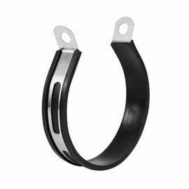 Motorcycle Exhaust Bracket, 110mm/4.33in Universal Stainless Steel Exhaust Muffler Hanger Mount Bracket Semicircle Motorcycle Exhaust Muffler Pipe Silencer, Black and Silver