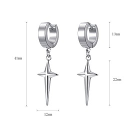 HinDaLi 5 Pairs Stainless Steel Cross Earrings for Women Men Girls Tiny Huggie Silver Hoop Earrings Cross Dangle Earring Black Gold Earring Women Piercing