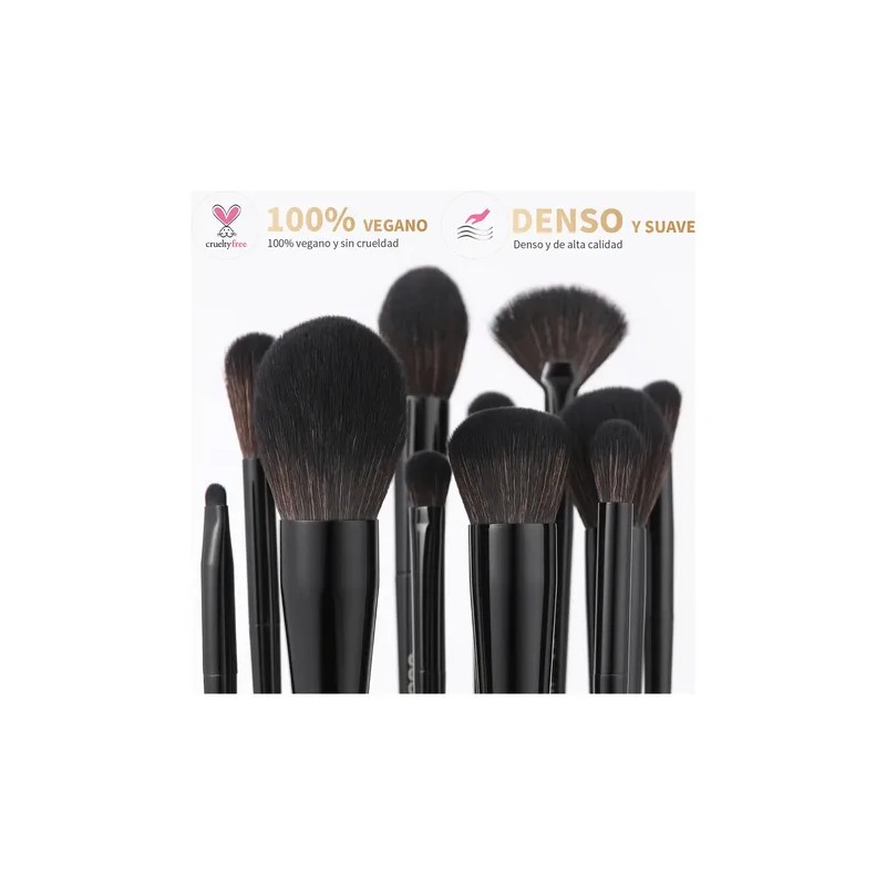 Juego De Brochas De Maquillaje Profesional Docolor, 15 Uds. Color