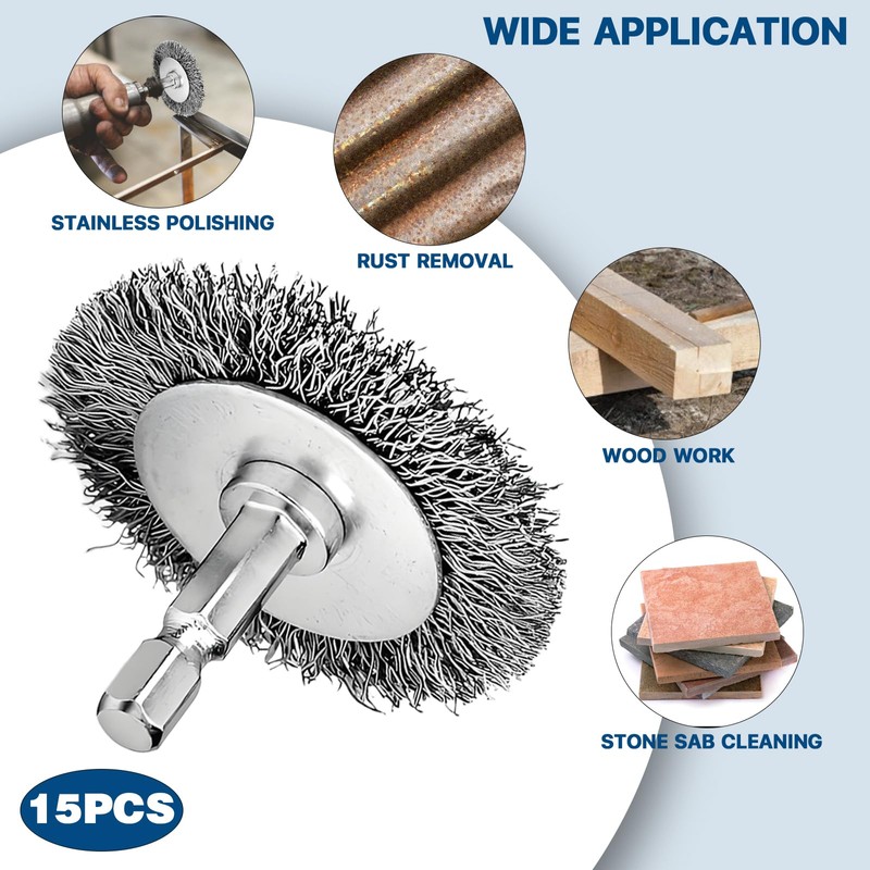 EASYIKI 2 Inch Wire Brushes for Drill, Stainless Steel Wire