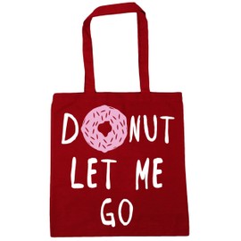 Hippowarehouse Donut let me go Tote Shopping Gym Beach Bag 42cm x38cm, 10 litres