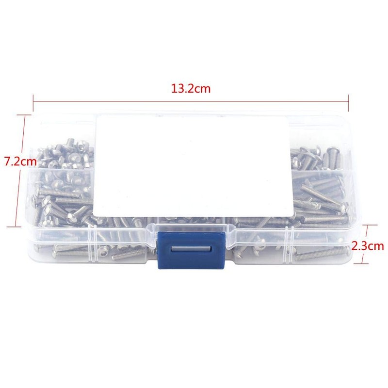 230 unids Tornillos y Tuercas Set M3 Metric Acero Inoxidable