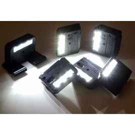 HOMEBRITE Solar Deck Light, Alarm Sign Light, Outdoor Stairway Light, Mini Spot Lights. Set of 6
