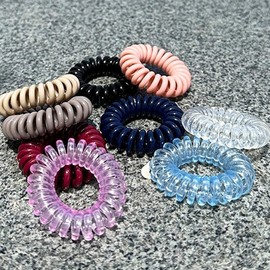 Neat high-elasticity hair tie twisted cord colored elastic hairband / 깔끔한 고탄성머리끈 꼬임줄 컬러 고무줄 헤어밴드