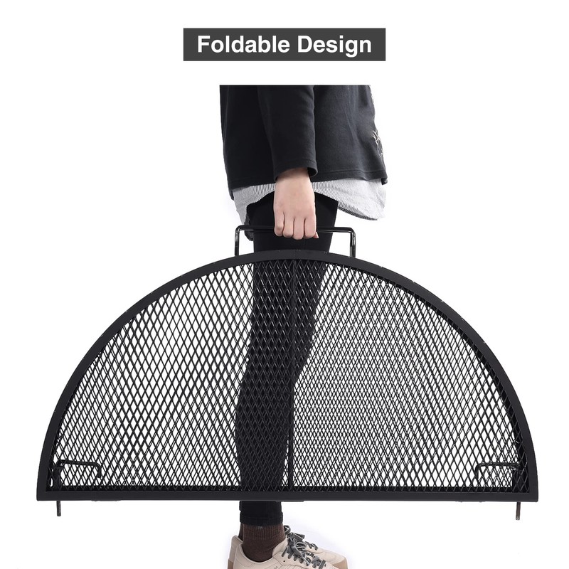 Lineslife X-Marks Fire Pit Cooking Grill Grates Portable, Heavy Duty