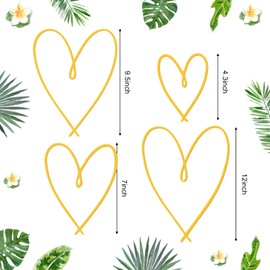 Pangda Pangda 4 Pieces Metal Heart Wall Art Decor Love Heart Wall Sign Ornaments for Bedroom Living Room Decoration(Gold)