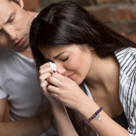 QWNHONEY Remembrance Bracelet Bereavement Purple Beads Bracelet Natural Stone Healing Bracelets with Angle Jewelry Gifts for Women Your Wings Were Ready but My Heart Was Not