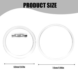 UEAVOID DIY Buttons without Button Machine, Lapel Buttons with Safety Pin, DIY Button Pins Acrylic, for Picture, Photo, Clothing, School (60 mm) (Transparent) Pack of 10