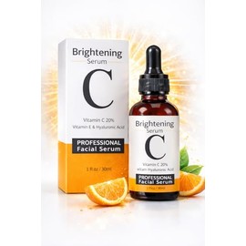 Suero de vitamina C al 20% con ácido hialurónico, suero facial antienvejecimiento para manchas oscuras, líneas finas y arrugas, fórmula vegana orgánic