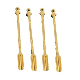 4pcs Min Spoon, Mini Shovel Spoon,Pendants Necklace Vials for Home Supplies or Pendants Necklace-Gold