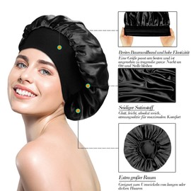 4 Pieces Silky Sleep Cap for Curly Hair, Large Ladies Hair Caps, Satin Sleep Cap, Night Cap for Hair Care for Women, Set 1