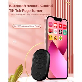 Yoidesu Actualice el Control Remoto Bluetooth Page Turner, Obturador de Cámara Inalámbrico Botón Selfie Grabación de Video Reproducción Remota/Pausa para para Tableta
