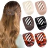 6 PCS Flat Claw Clips for Women, Curved Design, French