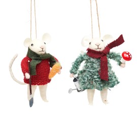 Sass and Belle Festive Gardening Mice Set of 2