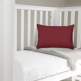 Pizuna Crib Pillow Cover 40x60cm Rio Red, 2pc 400 Thread Count 100% Long Staple Cotton Highly Breathable Sateen Weave Baby Toddler Pillow Cases For Boys And Girls By