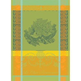 Garnier Thiebaut Le Chou Romanesco Vert (Green Romanesco Broccoli) French Kitchen Towel 22"x30", Cotton, Jacquard