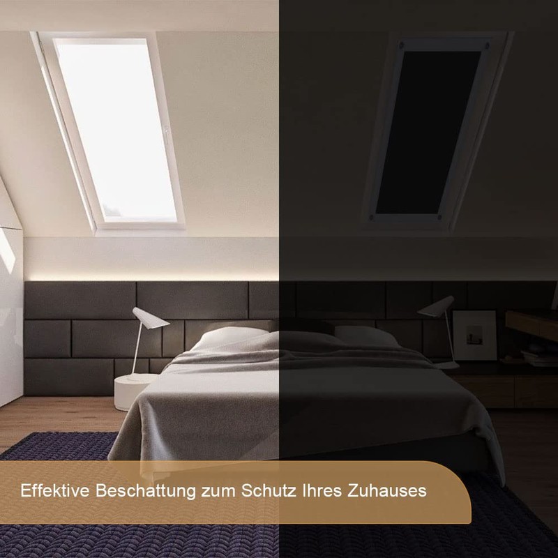 OBdeco Thermal Roller Blind, Roof Window Sun Protection, Blackout Blind