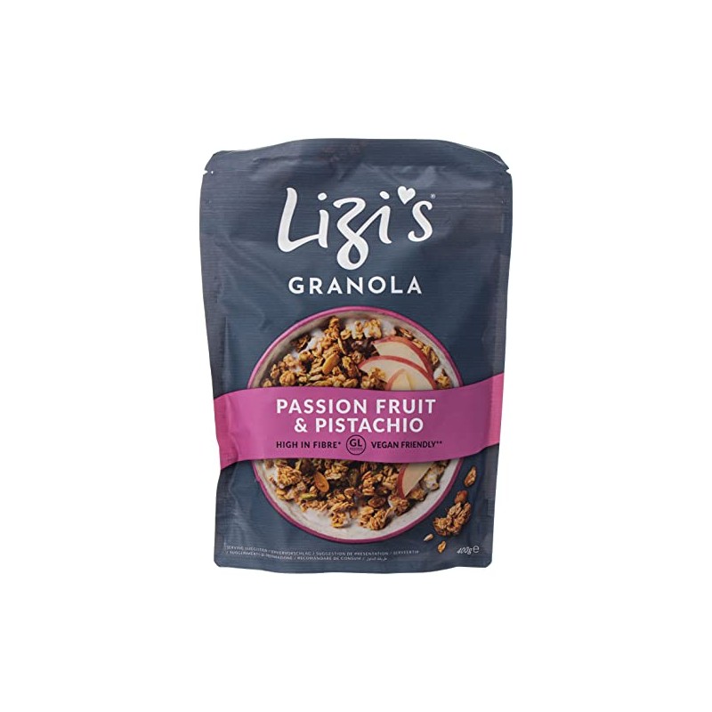 Lizi's Passionfruit Pistachio Granola 400 g (Pack of 4)