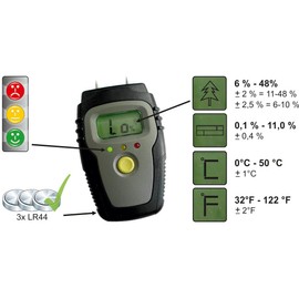 Werkzeyt - B29820 Wood and building material moisture meter, digital