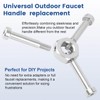 QCG Adjustable Water Shut Off Replacement Handle, Universal Outdoor Faucet