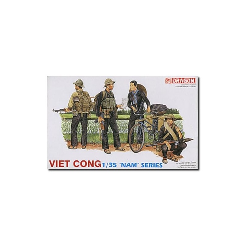 PLATZ DR3304 Dragon 1/35 Vietcon, Set of 4 Figures, Plastic