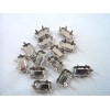 Unbranded 12 Plain Concave Rectangle Silver Tone Studs Clothing Leather