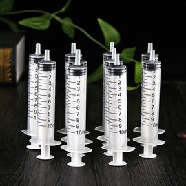 Gufastoe Pack of 20 10ml sterile syringes without needles with cap, for small pet feeding, industrial precision application