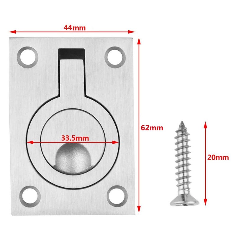 Bestgle 2 Packs Flush Ring Plull Handle Hatch Locker, 62