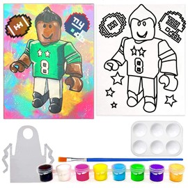 Pre Drawn Stretched Canvas Painting for Kids | Custom Theme | Birthday Gift ROBO BOY Theme | Paint party favor | DIY (8x10)