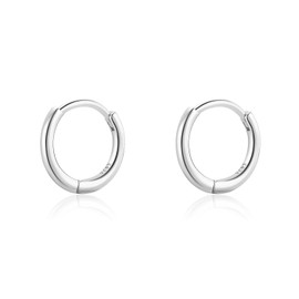 Hoop Earrings Silver 925 for Women Small Hoop Earrings Gold-Plated Rose Gold Hypoallergenic Earrings Hoop Earrings, Sterling Silver, No Gemstone