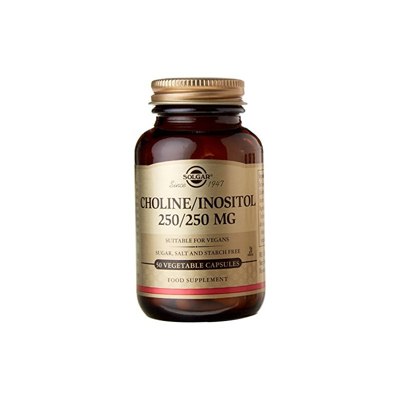 Solgar Choline/Inositol 250/250 mg Vegetable Capsules - 50 Vegicaps