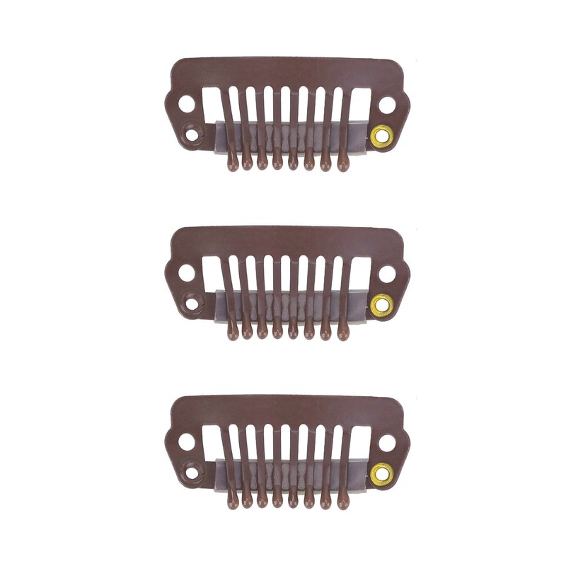 50pcs 8 Tips 8 Teeth Snap Comb Wig Clips Stainless