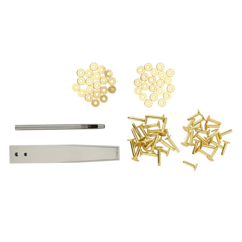 Copper Rivets Burrs Kit Copper Rivets with Setters Rust Proof