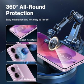 Coiwxmoi Pack of 2 Tempered Glass Screen Protectors for Motorola Moto G24 5G/G24 Power with 2 Camera Screen Protectors 9H Hardness Protective Glass Ultra Transparent Scratch-Resistant Bubble-Free
